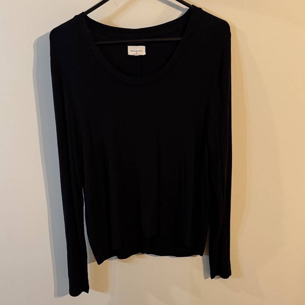 Women's Black Long Sleeve Top Thread & Supply